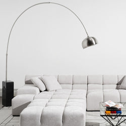 Amalfi Chaise Lounge LHF Pearl White Fabric Replica